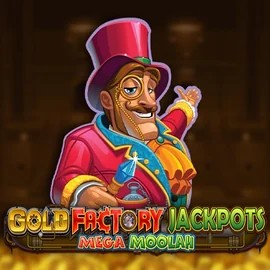 Gold Factory Jackpots Mega Moolah slot icon by Aurum Signature Studios, available at Spinoloco Casino