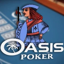 Official Poker logo: Oasis Poker by Nucleus Gaming at Spinoloco Casino